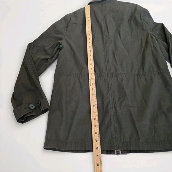 Adidas Chore Coat Men M Army Green LS Pockets 2 Way Zip Unlined Cotton Utility - Picture 7 of 16